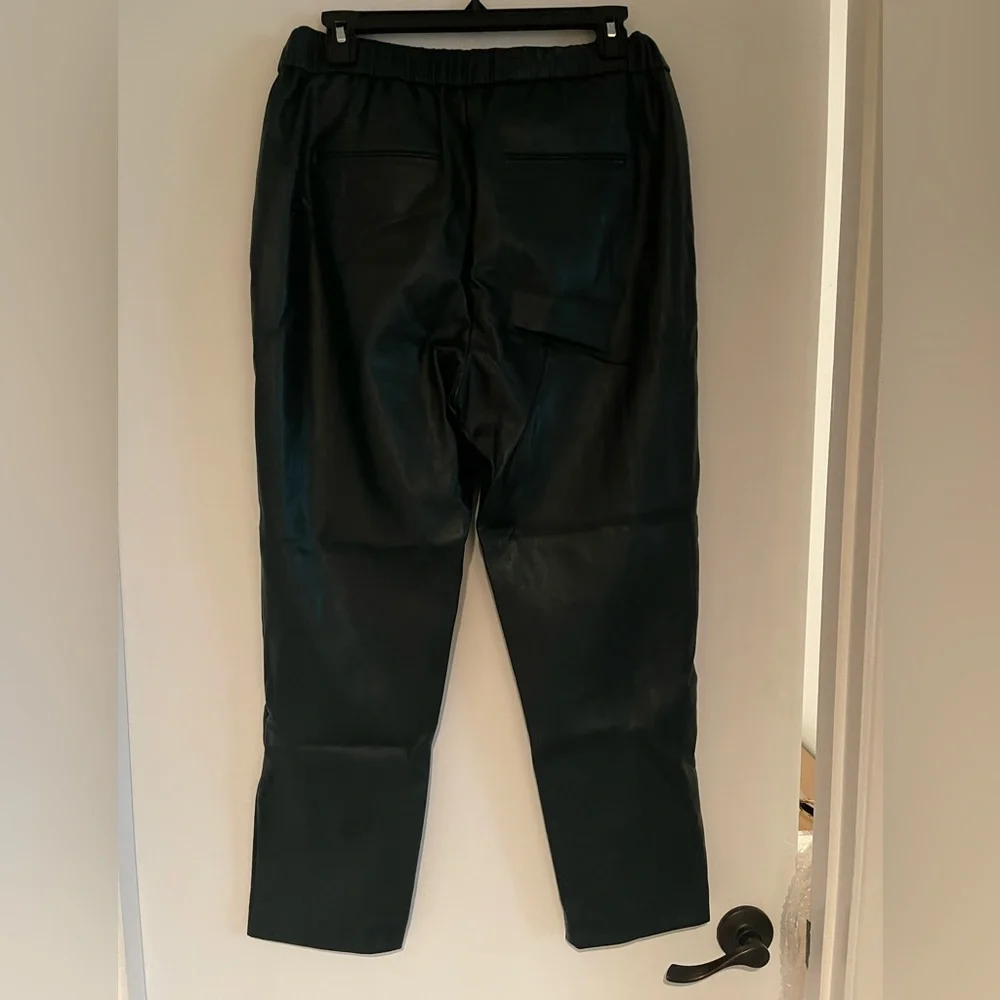 Ann Taylor - Green Faux Leather Pants, Size M - Picture 3 of 4